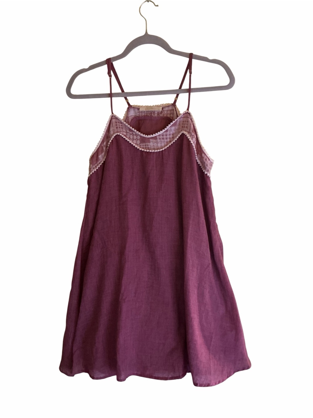entro Dusty Rose/Pink Lace-Trim Mini Dress Women’s M